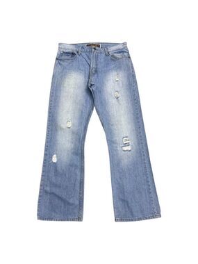 LEVIS Bootcut Distressed Light Wash Casual Denim Jeans Mens 34x32
